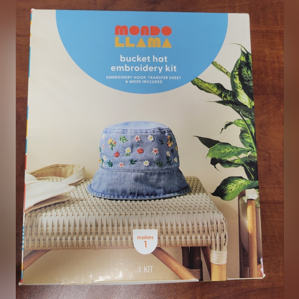 Mondo Llama Embroidery Bucket Hat Kit NIB